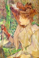 Toulouse-Lautrec, Henri de - Portrait of Honorine Platzer,Woman with Gloves